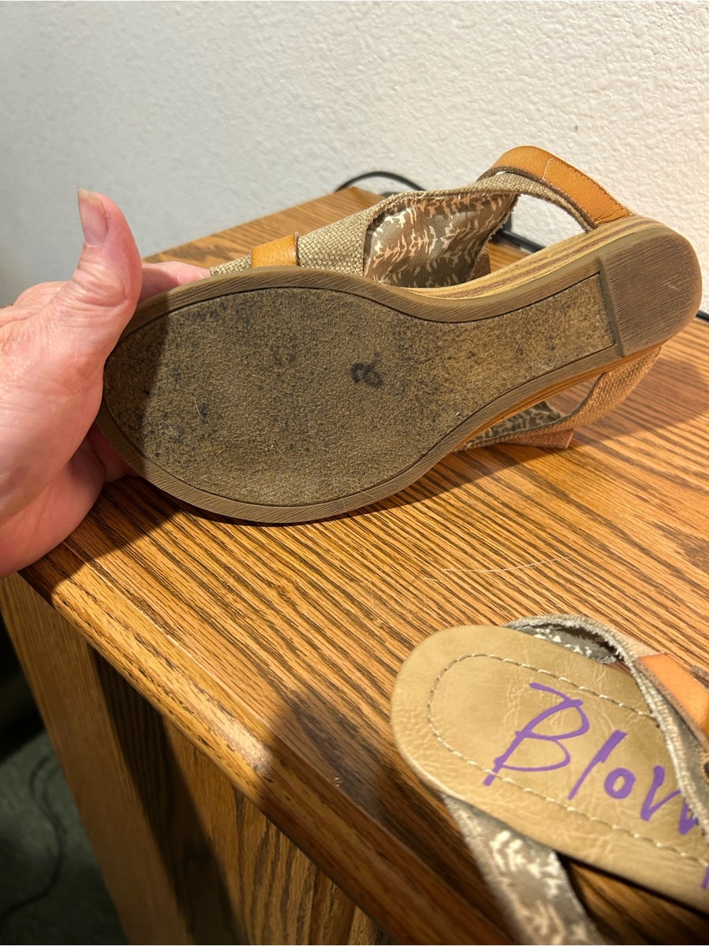 Blowfish Tan & Beige Slide Sandals - Picture 5 of 7